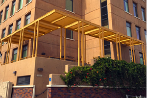 Photo of the Harut Barsamian Colloquia Room exterior in the Engineering Hall building